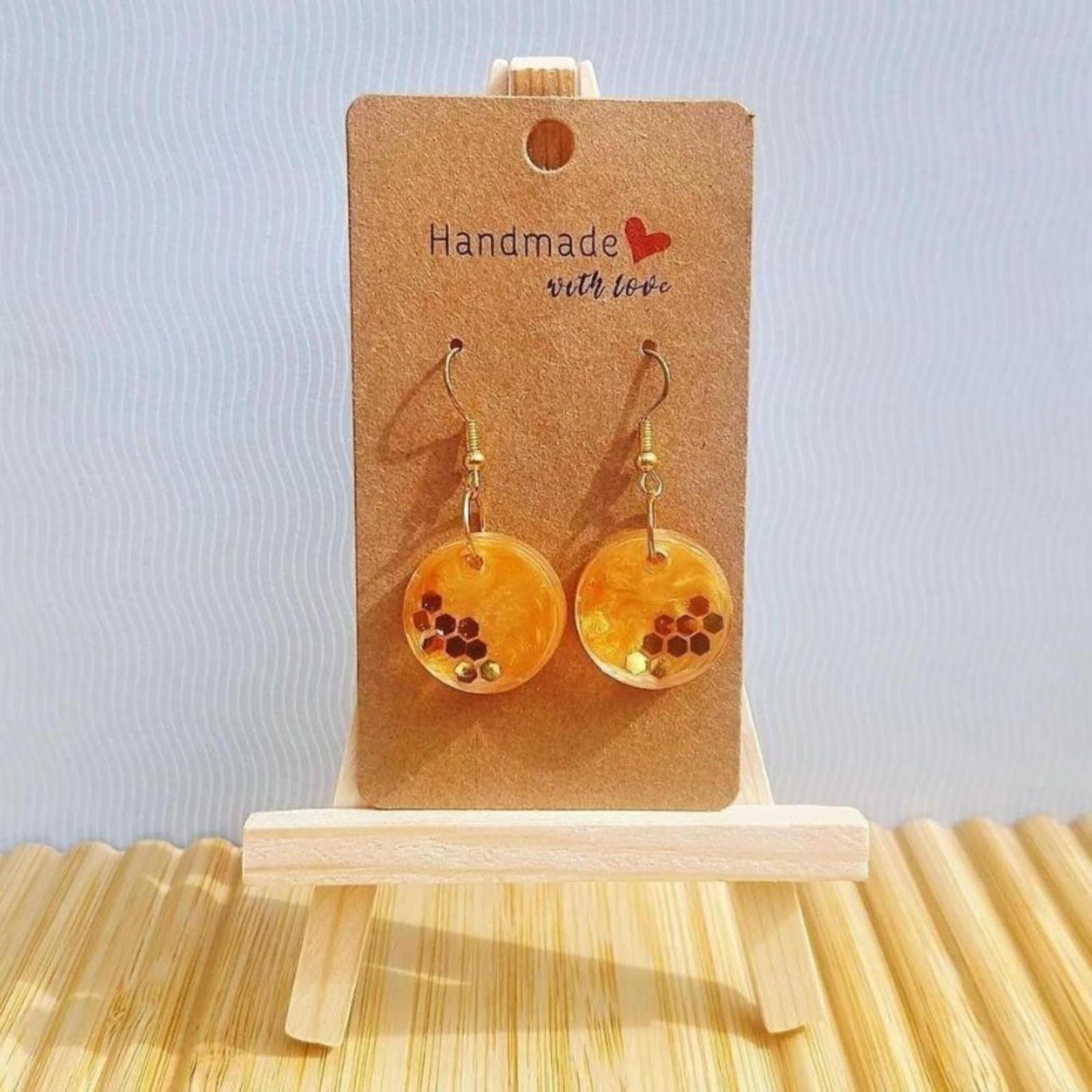 Boucles d'oreilles nid d'abeille 🐝